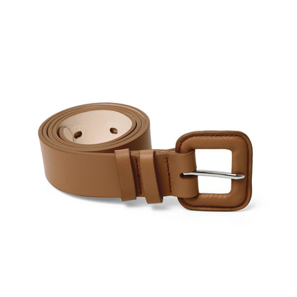 Leather Padded Square Buckle Belt