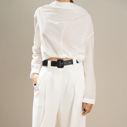 Leather Padded Square Buckle Belt