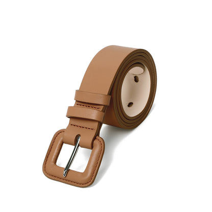 Leather Padded Square Buckle Belt