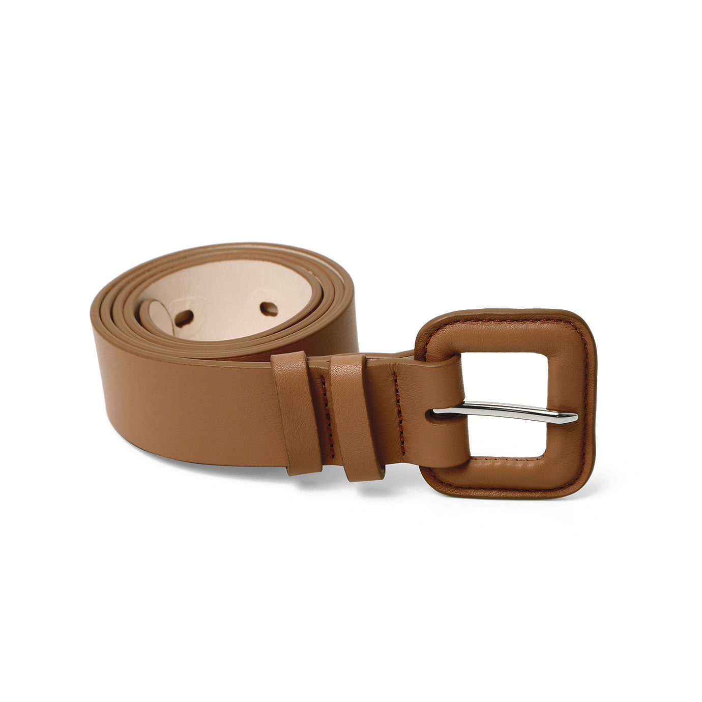 Leather Padded Square Buckle Belt
