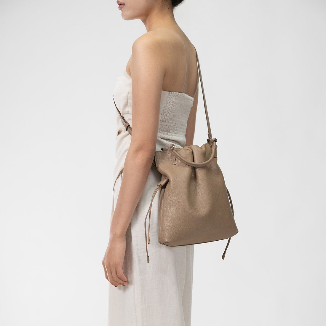 GEORGIANA Small Ruched Shoulder Bag