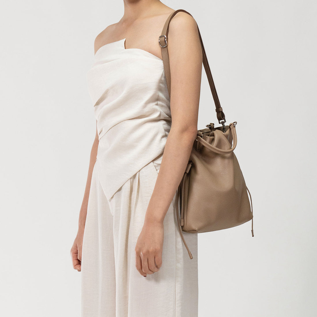 GEORGIANA Small Ruched Shoulder Bag