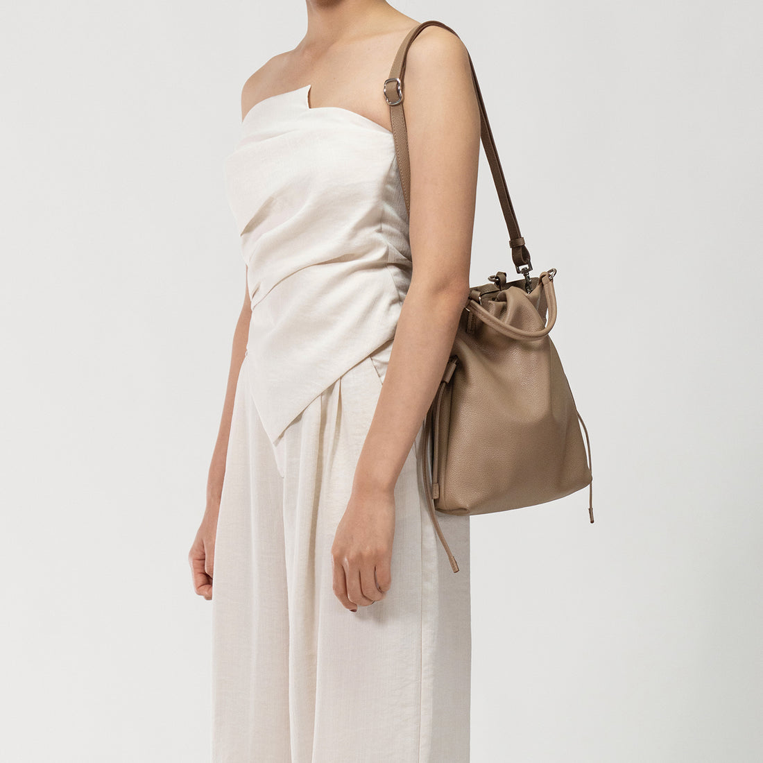 GEORGIANA Small Ruched Shoulder Bag