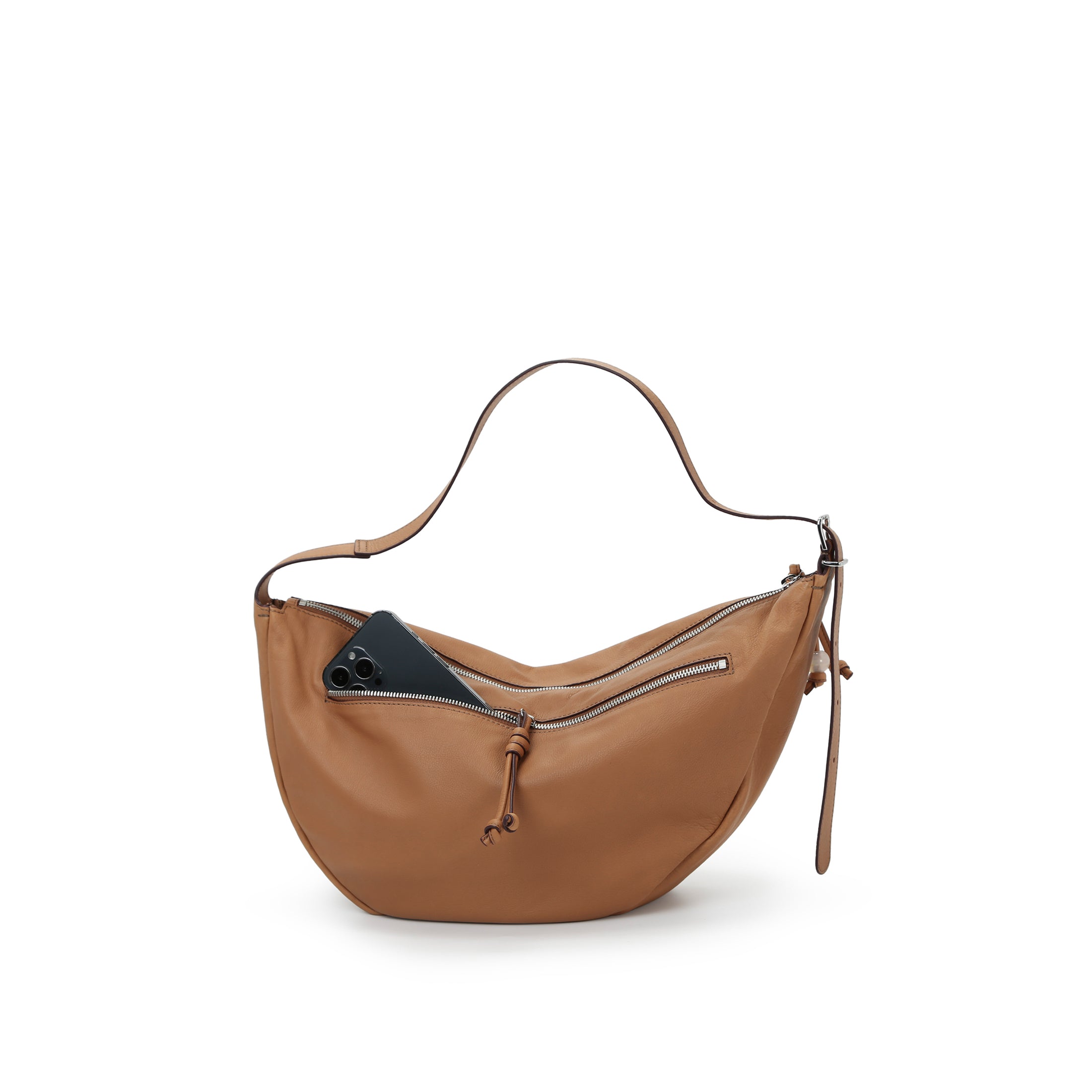Asymmetric Crescent Hobo Bag